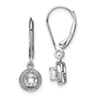 925 Sterling Silver Rhodium-Plated White Topaz & Diamond Drop Earrings for Women