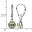 Sterling Silver Rhodium-Plated Peridot & Diamond Dangle Earrings Polished Finish Elegant Style - Birthstone Company
