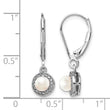Sterling Silver Rhodium-Plated Pearl & Diamond Drop Earrings Elegant & Polished - Birthstone Company