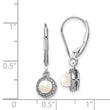 Sterling Silver Rhodium-Plated Pearl & Diamond Drop Earrings Elegant & Polished