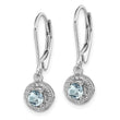 Sterling Silver Rhodium-Plated Aquamarine and Diamond Drop Earrings Polished Finish - Birthstone Company
