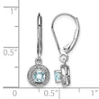 Sterling Silver Rhodium-Plated Aquamarine and Diamond Drop Earrings Polished Finish - Birthstone Company
