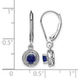 Sterling Silver Sapphire & Diamond Drop Earrings | Polished & Rhodium-Plated - Birthstone Company