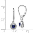 Sterling Silver Sapphire & Diamond Drop Earrings | Polished & Rhodium-Plated