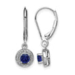 Sterling Silver Sapphire & Diamond Drop Earrings | Polished & Rhodium-Plated - Birthstone Company