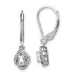 925 Rhodium-Plated Sterling Silver Drop Earrings with White Topaz & Diamond Accents Sophisticated Leverback Style