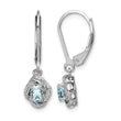 Sterling Silver Aquamarine & Diamond Drop Earrings with Rhodium Finish Elegant Leverback - Birthstone Company