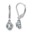 Sterling Silver Aquamarine & Diamond Drop Earrings with Rhodium Finish Elegant Leverback