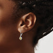 925 Sterling Silver Citrine & Diamond Drop Earrings with Polished Rhodium Finish - Birthstone Company