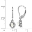 Sterling Silver Opal & Diamond Drop Earrings with Rhodium Finish