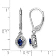 Sterling Silver 925 Sapphire & Diamond Drop Earrings, Rhodium-Plated, Leverback Design - Birthstone Company