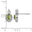 Sterling Silver Rhodium-Plated Peridot and Diamond Earrings August Birthstone Elegance - Birthstone Company