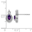 Sterling Silver 925 Amethyst & Diamond Button Earrings with Rhodium Plating - Birthstone Company