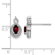 Sterling Silver 925 Rhodium-Plated Garnet and Diamond Earrings Natural Gemstone Elegance - Birthstone Company