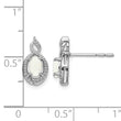 Sterling Silver Rhodium-plated Created Opal & Diam. Earrings - Birthstone Company