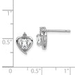 Sterling Silver Rhodium-Plated Oval White Topaz & Diamond Earrings Prong Set, Elegant Women's Birthstone Style
