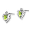 925 Sterling Silver Rhodium-Plated Peridot & Diamond Earrings, August Birthstone Elegance - Birthstone Company