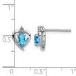 925 Sterling Silver Swiss Blue Topaz & Diamond Earrings with Rhodium Plating - Birthstone Company