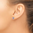 925 Sterling Silver Amethyst & Diamond Earrings in Rhodium-Plated Finish - Birthstone Company