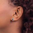925 Sterling Silver Rhodium-Plated Garnet & Diamond Birthstone Earrings - Birthstone Company