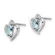 925 Sterling Silver Aquamarine & Diamond Rhodium-Plated Earrings for Women