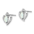 925 Sterling Silver Opal & Diamond Rhodium-Plated Earrings
