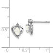 925 Sterling Silver Opal & Diamond Rhodium-Plated Earrings