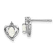 925 Sterling Silver Opal & Diamond Rhodium-Plated Earrings