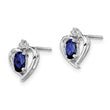 925 Sterling Silver Sapphire & Diamond Earrings with Rhodium-Plated Finish Elegant Birthstone Design