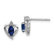 925 Sterling Silver Sapphire & Diamond Earrings with Rhodium-Plated Finish Elegant Birthstone Design