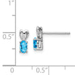 Sterling Silver Swiss Blue Topaz Earrings with Rhodium-Plated Finish