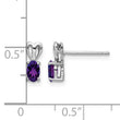 Sterling Silver 925 Amethyst Earrings with Rhodium-Plated Polished Finish - Birthstone Company