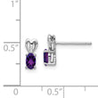 Sterling Silver 925 Amethyst Earrings with Rhodium-Plated Polished Finish