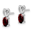 Sterling Silver Rhodium-Plated Garnet Earrings with Polished Finish