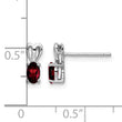 Sterling Silver Rhodium-Plated Garnet Earrings with Polished Finish - Birthstone Company