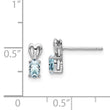 Sterling Silver Rhodium-Plated Aquamarine Earrings Polished Oval Cut