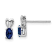 Sterling Silver 925 Sapphire Earrings with Rhodium-Plated Polished Finish