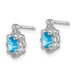 Sterling Silver Rhodium-Plated Swiss Blue Topaz & Diamond Earrings Polished - Birthstone Company