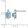 Sterling Silver Rhodium-Plated Swiss Blue Topaz & Diamond Earrings Polished - Birthstone Company