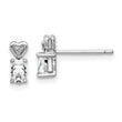 Sterling Silver Rhodium-Plated White Topaz & Diamond Button Earrings Elegant, Natural Birthstone Design