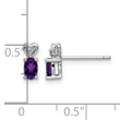 925 Sterling Silver Amethyst & Diamond Rhodium-Plated Earrings Elegant Birthstone Design - Birthstone Company