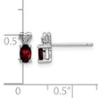 925 Sterling Silver Rhodium-Plated Garnet & Diamond Earrings Polished Elegance for Women - Birthstone Company