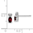 925 Sterling Silver Rhodium-Plated Garnet & Diamond Earrings Polished Elegance for Women