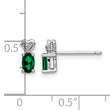 Sterling Silver Rhodium-Plated Emerald & Diamond Earrings Elegant Birthstone Design - Birthstone Company