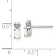 Sterling Silver Rhodium-Plated Opal & Diamond Earrings with Polished Finish