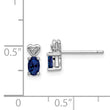 Sterling Silver Sapphire & Diamond Earrings with Rhodium Polish Elegant Birthstone Design