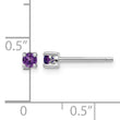 Sterling Silver Rhodium-Plated Amethyst Stud Earrings Elegant 3mm Birthstone Pair - Birthstone Company
