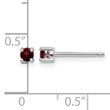 Sterling Silver 3mm Garnet Stud Earrings with Rhodium Plating January Birthstone - Birthstone Company