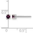925 Sterling Silver Rhodolite Garnet Stud Earrings Polished Finish - Birthstone Company