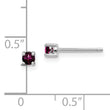 925 Sterling Silver Rhodolite Garnet Stud Earrings Polished Finish